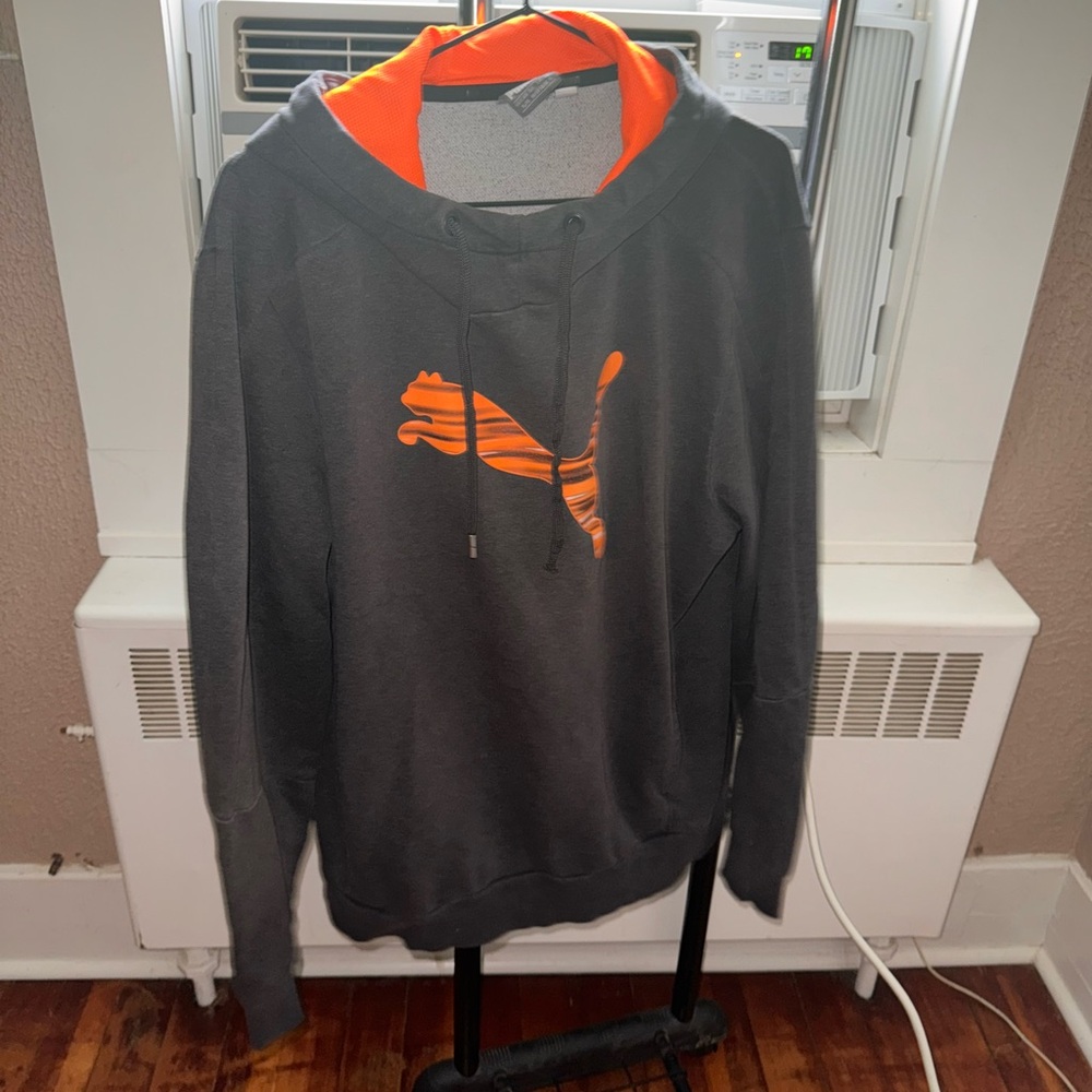 Puma Orange and Gray Hoodie